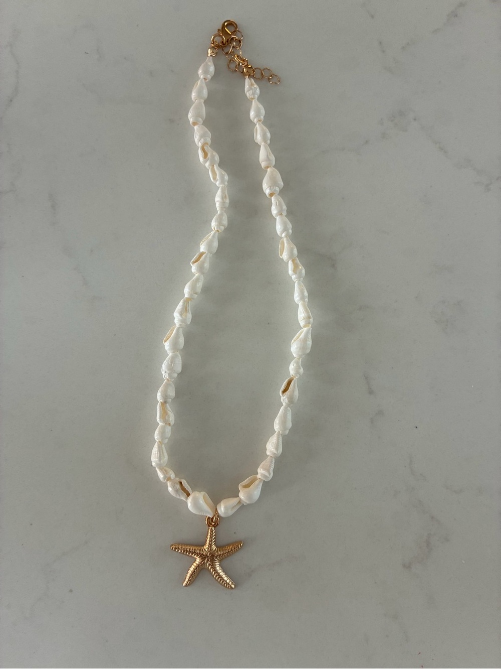 Starfish Pendant White Shell Necklace